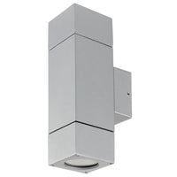 Brilliant Silver Prairie Exterior Up/Down Wall Light