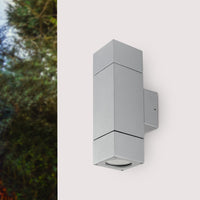 Brilliant Silver Prairie Exterior Up/Down Wall Light