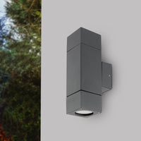 Brilliant Charcoal Prairie Exterior Up/Down Wall Light