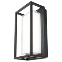 Brilliant Black Rectangle Bolton LED Exterior Wall Light