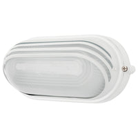 Brilliant White Essex Louvred LED Oval Bunker Light