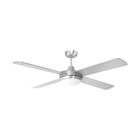 Brilliant Brushed Aluminium Tempest 52'' AC 4-Blade Ceiling Fan with LED Light