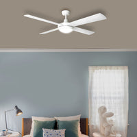 Brilliant White Tempest 52'' AC 4-Blade Ceiling Fan with LED Light