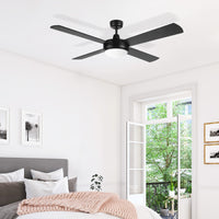 Brilliant Black Tempest 52'' AC 4-Blade Ceiling Fan with LED Light