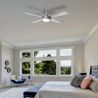 Brilliant Brushed Aluminium Tempest 52'' AC 4-Blade Ceiling Fan with LED Light