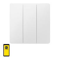 Brilliant White 3 Gang Smart kinetic RF Dimmer Switch