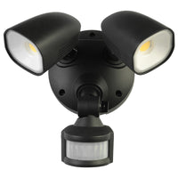 Brilliant Black Shielder LED Twin Light Floodlight with Sensor