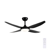 Brilliant Matt Black Amari Series II  52'' DC 4-Blade Ceiling Fan with Light