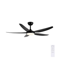 Brilliant Matt Black Amari Series II 5-Blade 56'' DC Ceiling Fan with Light