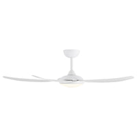 Brilliant Matt White Amari Series II 5-Blade 56'' DC Ceiling Fan with Light