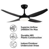 Brilliant Amari Black Smart Wi-Fi 52'' DC Ceiling Fan