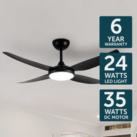 Brilliant Amari Black Smart Wi-Fi 52'' DC Ceiling Fan