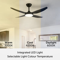 Brilliant Amari Black Smart Wi-Fi 52'' DC Ceiling Fan