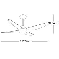 Brilliant Amari Black Smart Wi-Fi 52'' DC Ceiling Fan