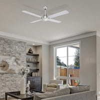 Brilliant Brushed Chrome Tempo Plus 48" AC Ceiling Fan