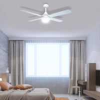 Brilliant White Tempo Plus 48'' AC 4-Blade Ceiling Fan with Light and Remote