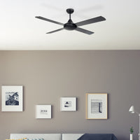 Brilliant Matt Black Tempo Plus 52" AC Ceiling Fan