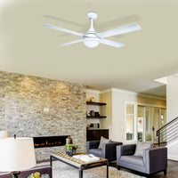 Brilliant White Tempo Plus 52'' AC 4-Blade Ceiling Fan with Light