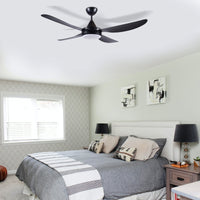 Brilliant Black Vector-II 56'' AC 4-Blade Ceiling Fan with LED CCT Light