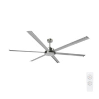 Brilliant Satin Nickel Colossus 120" DC Ceiling Fan 6-Blade