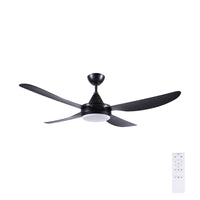 Brilliant Black Vector 56'' DC Ceiling Fan with Light