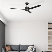 Brilliant Black Solana 48" DC ABS Ceiling Fan