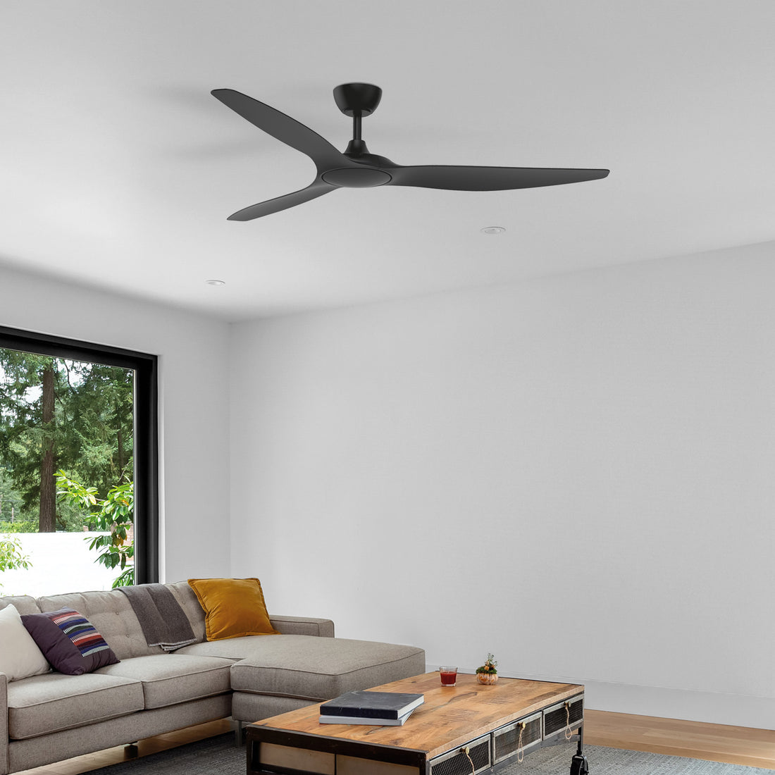 Brilliant 60" Black Fantastic 3-Blade DC Ceiling Fan