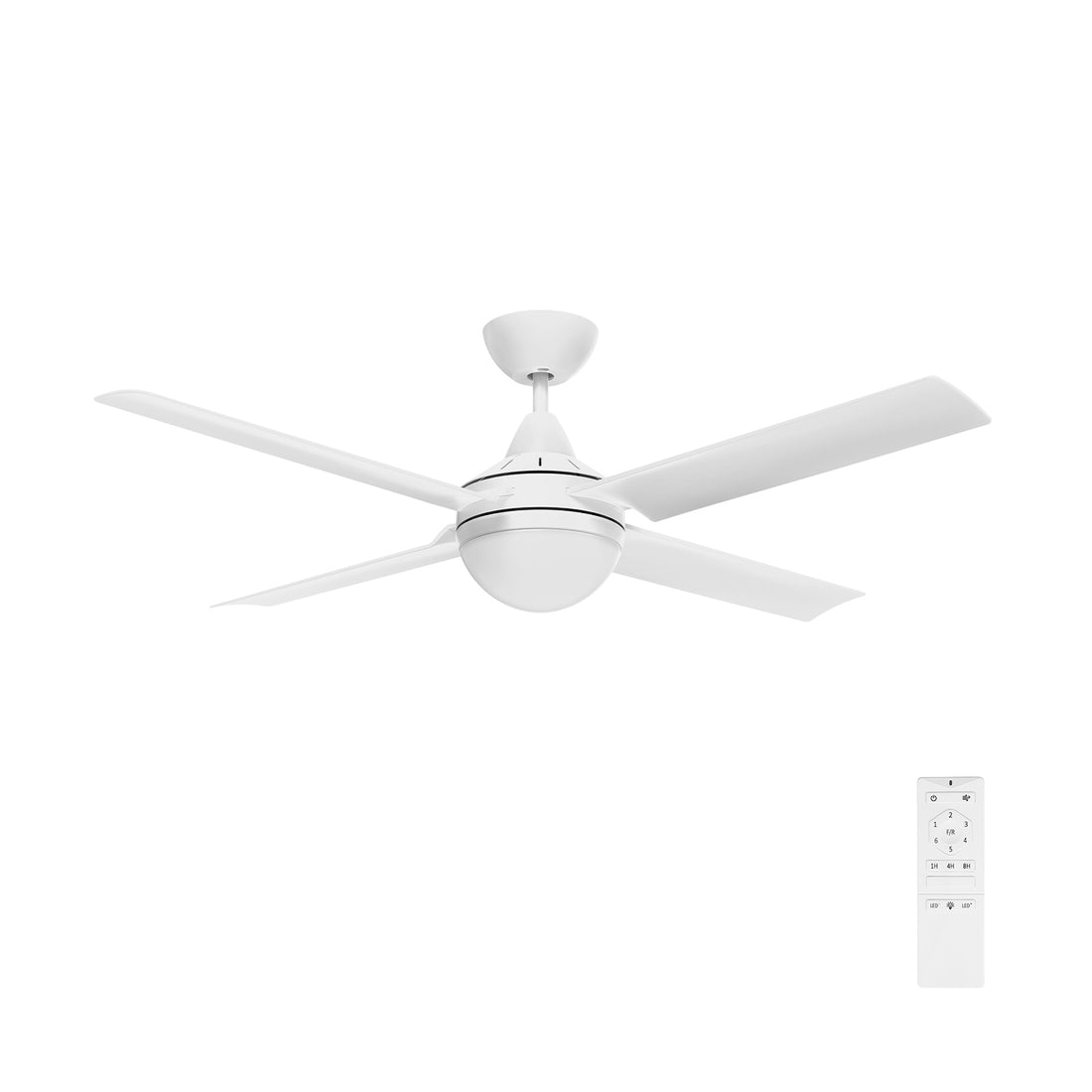 Brilliant Matt White Cairns 48" DC Ceiling Fan with Light