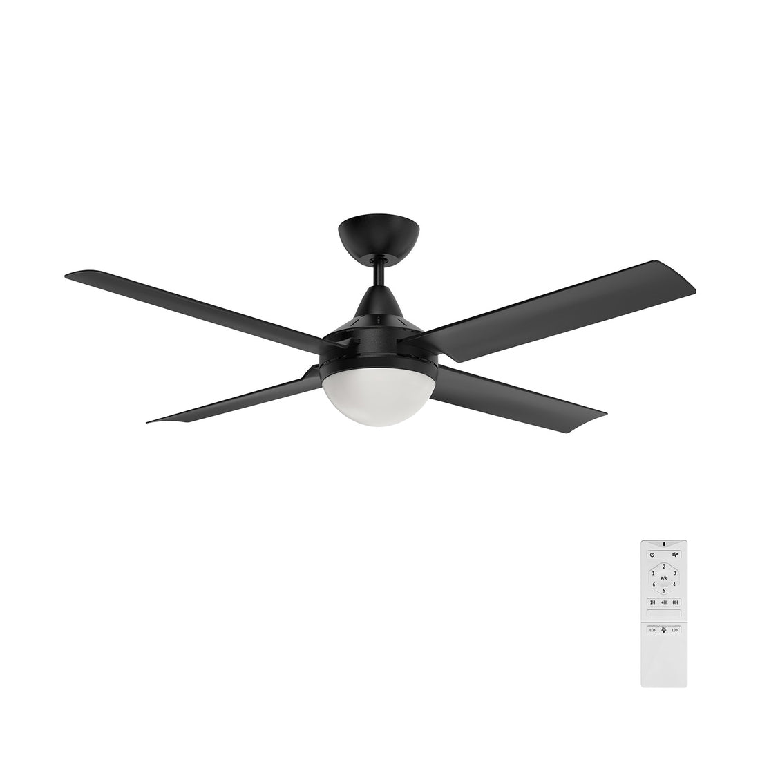 Brilliant Matt Black Cairns 48" DC Ceiling Fan with Light