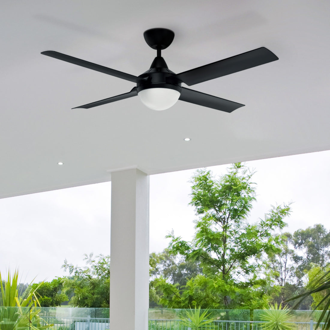 Brilliant Matt Black Cairns 48" DC Ceiling Fan with Light