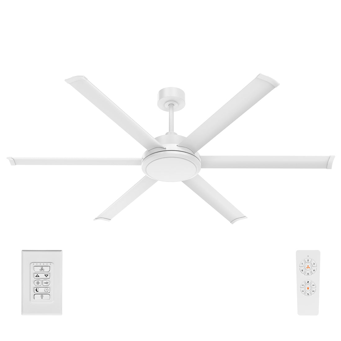 Brilliant 65" White Colossus II 6-Blade DC Ceiling Fan