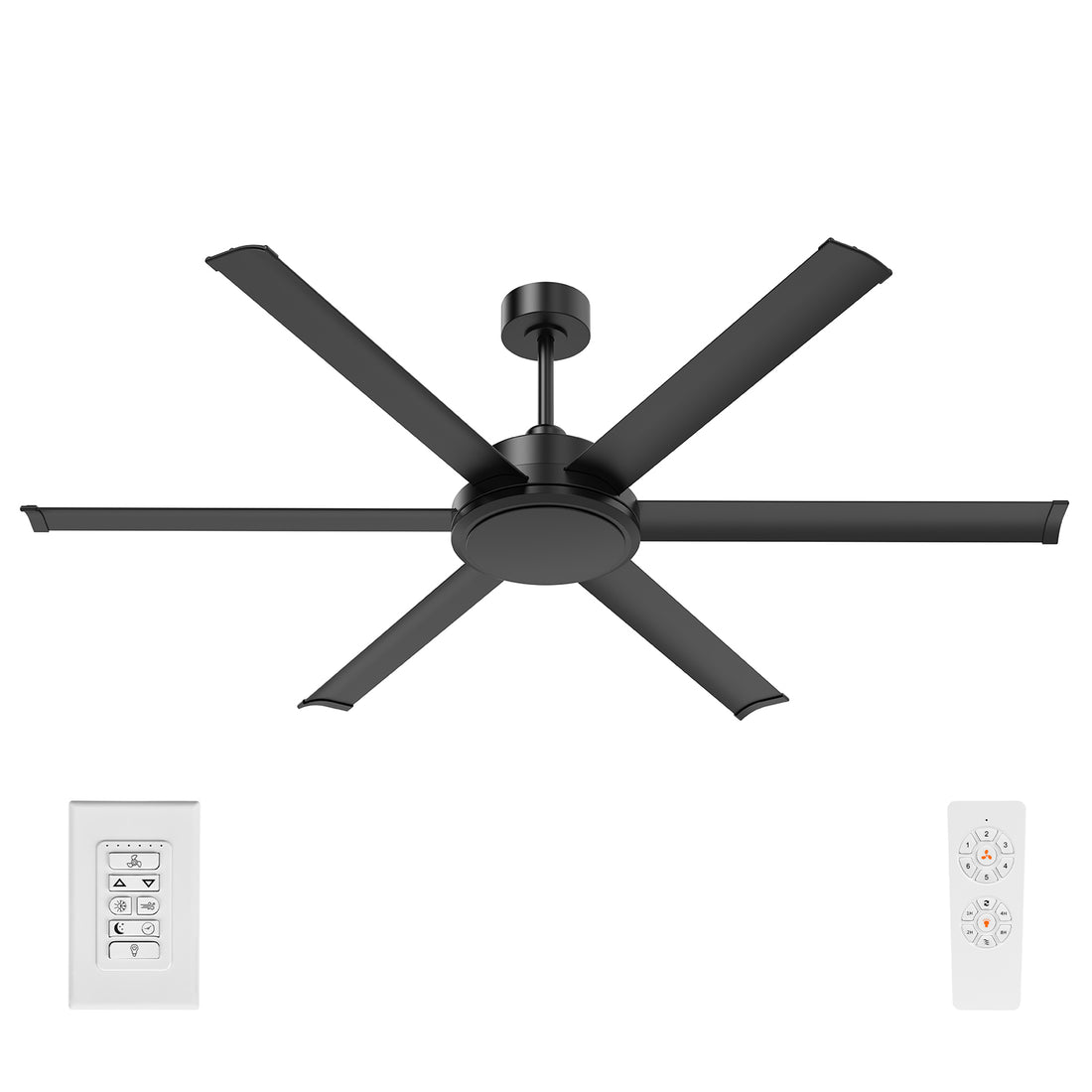 Brilliant 65" Black Colossus II 6-Blade DC Ceiling Fan