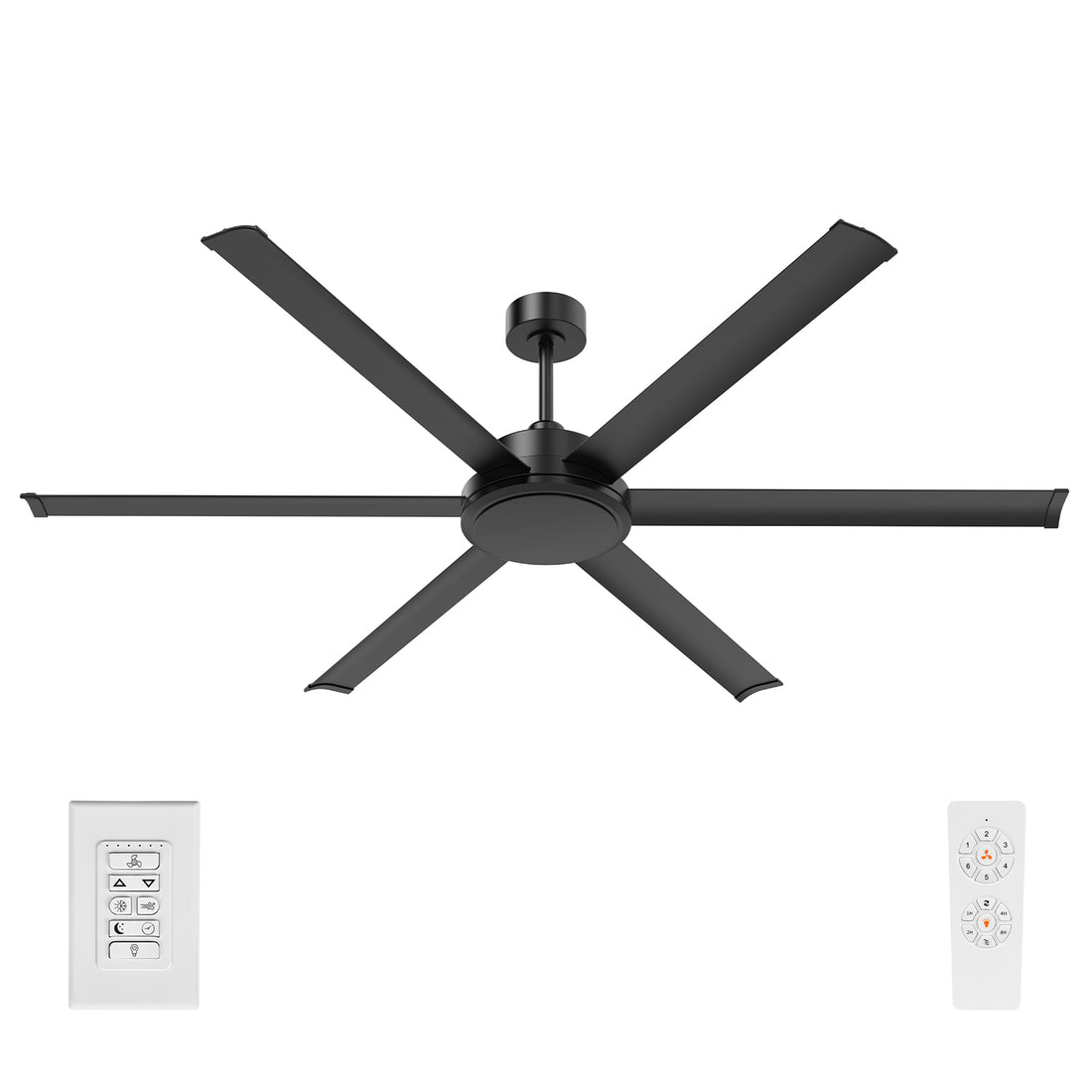 Brilliant 72" Black Colossus II 6-Blade DC Ceiling Fan