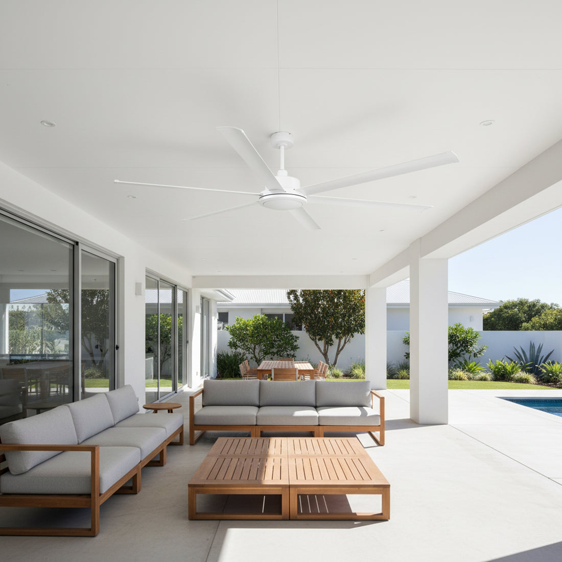 Brilliant 84" White Colossus II 6-Blade DC Ceiling Fan