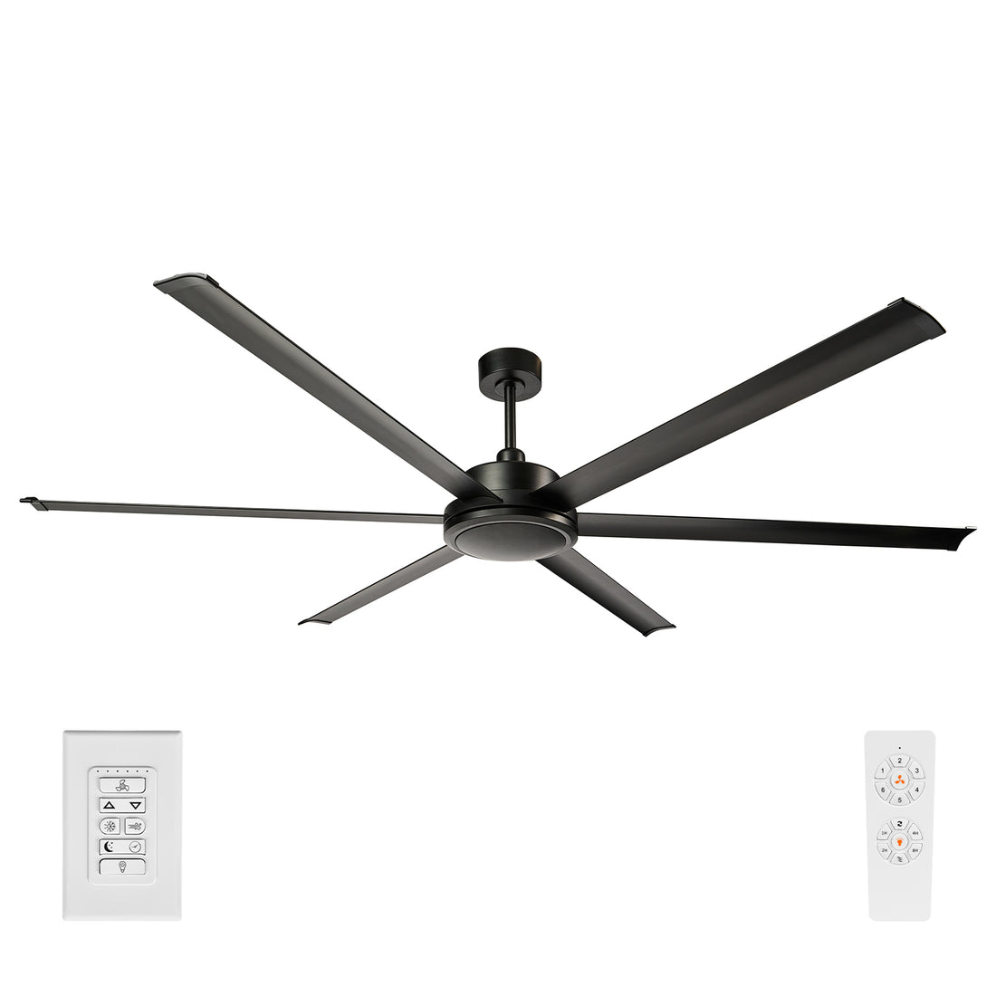 Brilliant 84" Black Colossus II 6-Blade DC Ceiling Fan