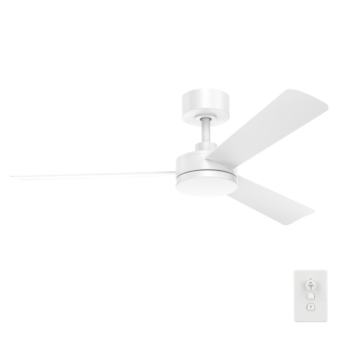 Brilliant 48" White 3-Bladed Tonga DC ABS Ceiling Fan