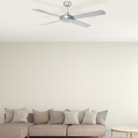 Brilliant Brush Aluminium with Silver Blades Tempest 52'' AC Ceiling Fan