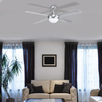 Brilliant Brushed Aluminium Tempest-II 52'' DC 4-Blade Ceiling Fan with Light